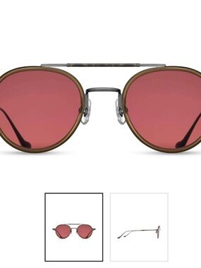 Matsuda M3064 Aviator Sunglasses Matte Black Red